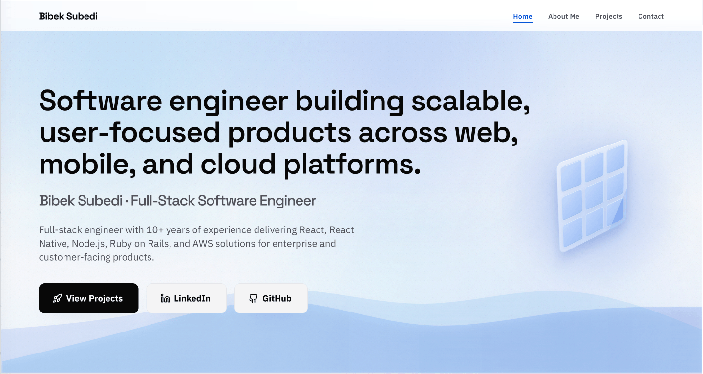 Bibek Subedi — Full-Stack Software Engineer | React, Node.js, AWS